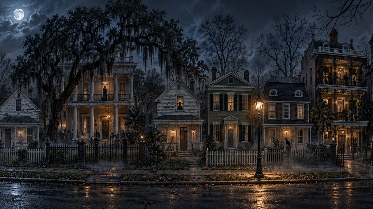 Painted panorama from the GoatNut video: 10 American Houses Nobody Will Sleep In