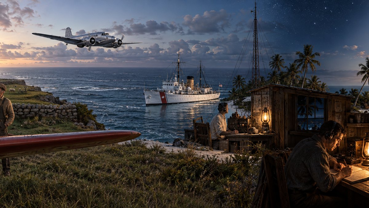 Painted panorama from the GoatNut video: 5 Things Nobody Tells You About Amelia Earhart