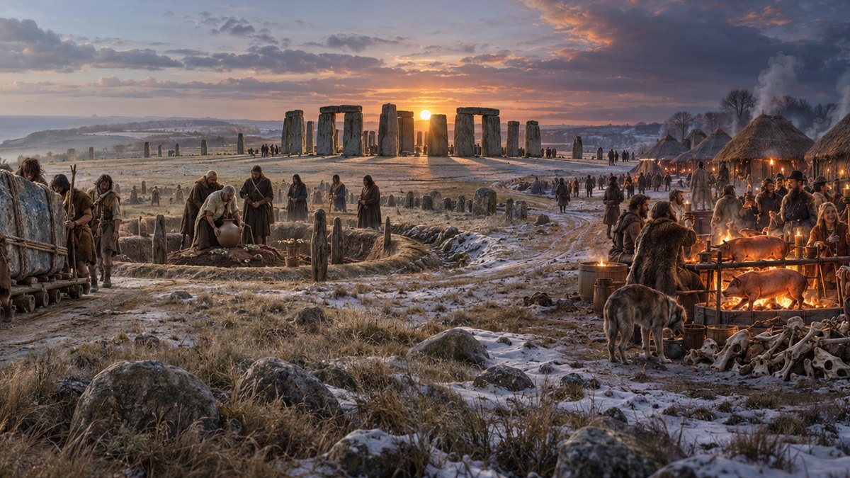 Painted panorama from the GoatNut video: 5 Things Nobody Tells You About Stonehenge