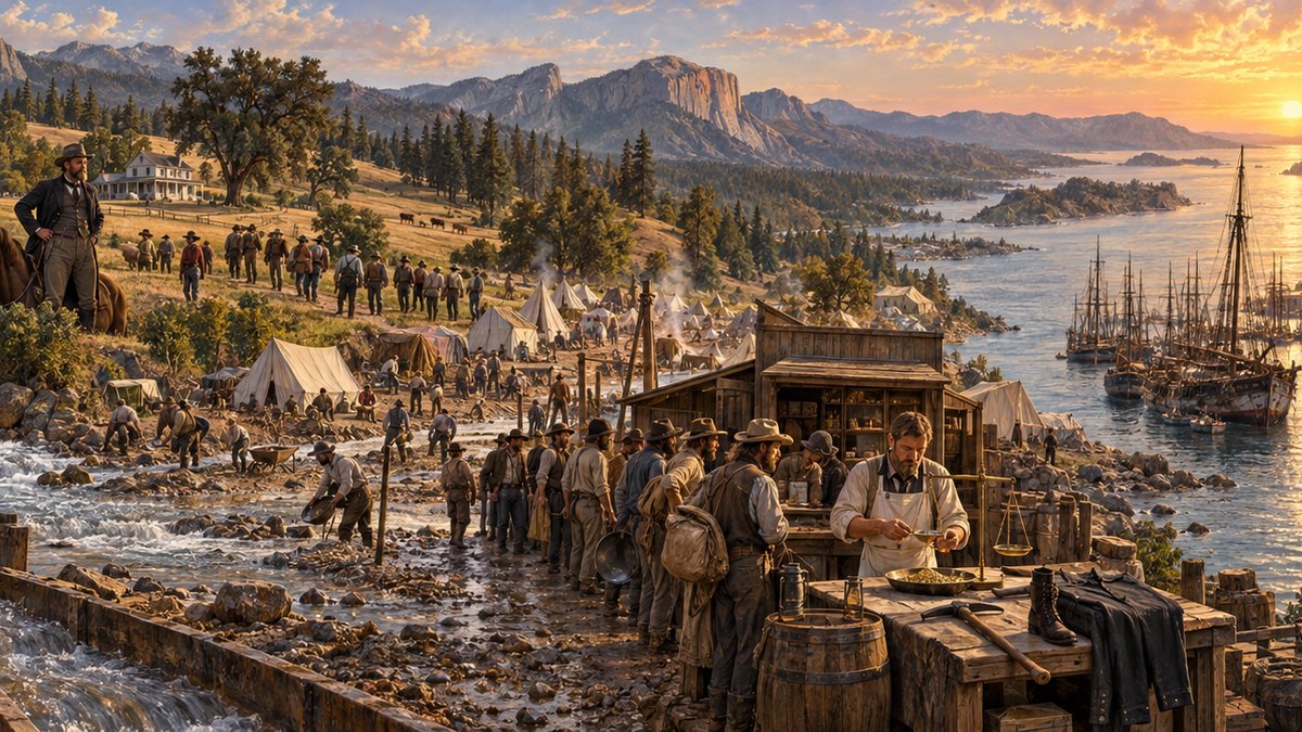 Painted panorama from the GoatNut video: 5 Things Nobody Tells You About The Gold Rush