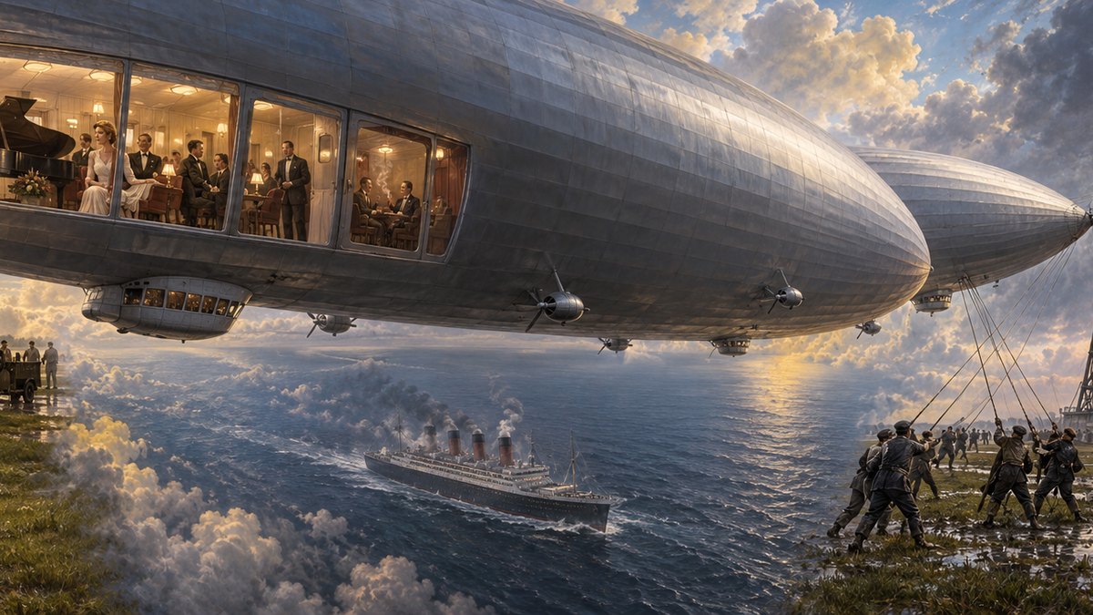 Painted panorama from the GoatNut video: 5 Things Nobody Tells You About The Hindenburg