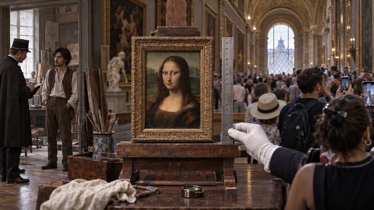 Painted panorama from the GoatNut video: 5 Things Nobody Tells You About The Mona Lisa