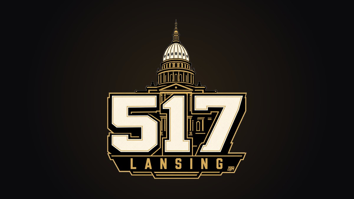 517 numerals with the Michigan Capitol dome rising behind them on a black tee