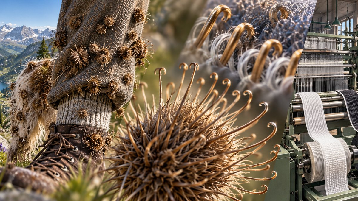 Painted panorama from the GoatNut video: A Dog Covered In Burrs Invented Velcro