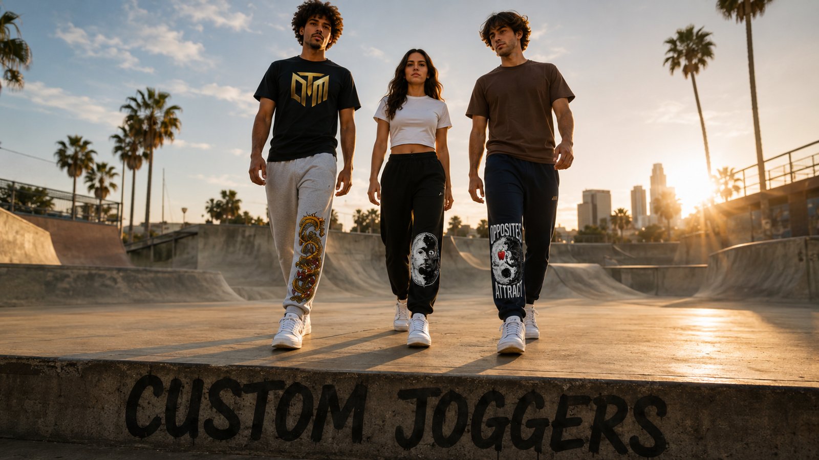 Custom printed joggers and activewear designed in the free online studio