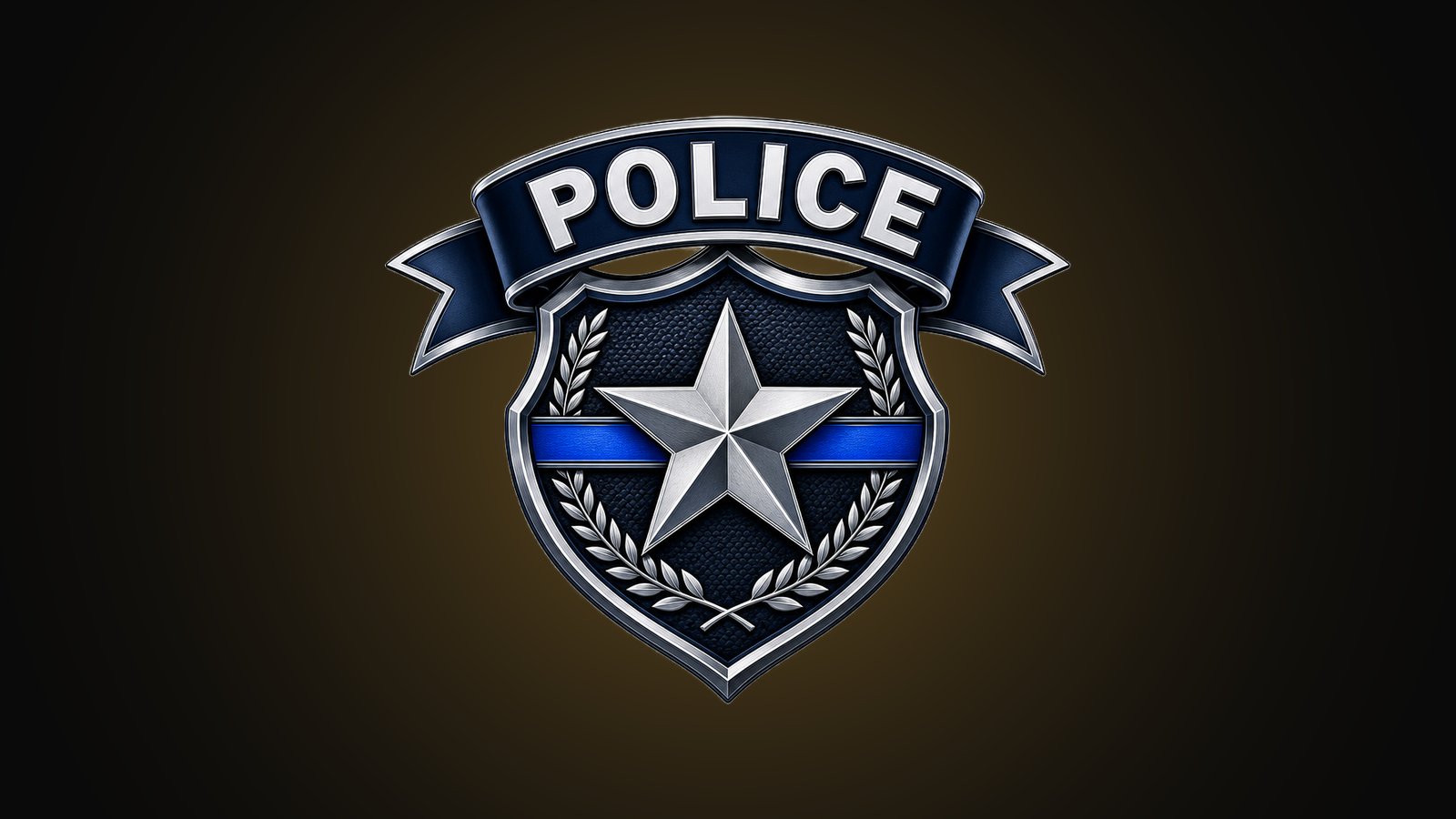 Custom police shirt design with a shield badge, star, thin blue line stripe and POLICE banner