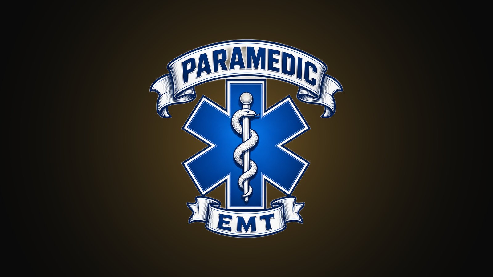 Custom EMT paramedic shirt design with a blue Star of Life, serpent staff and PARAMEDIC EMT banners