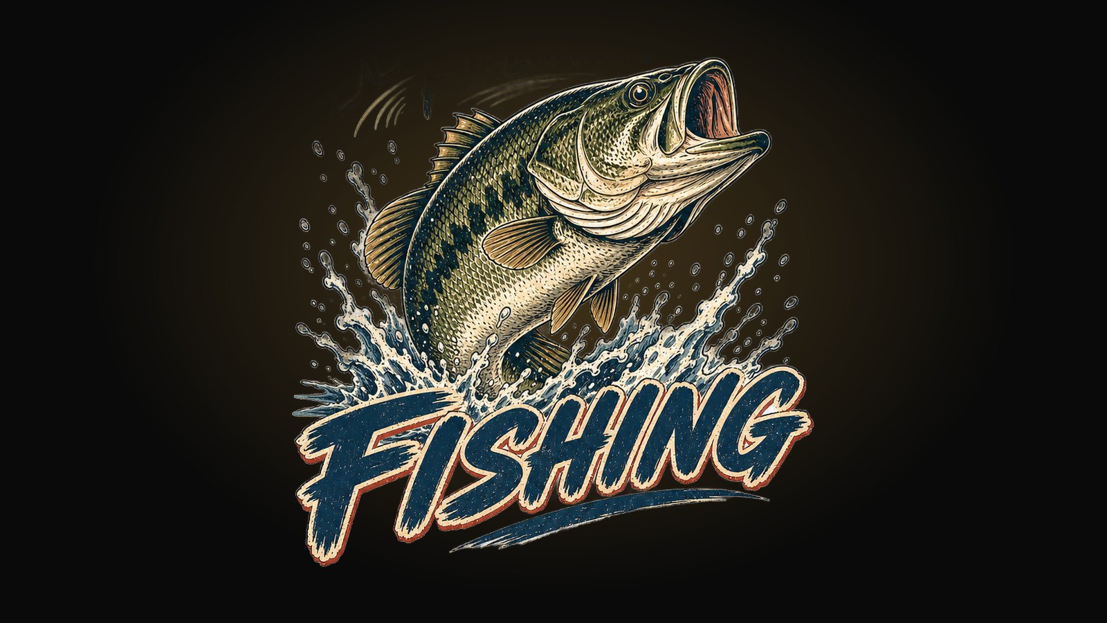 Funny fishing shirt design with a leaping bass and retro lettering