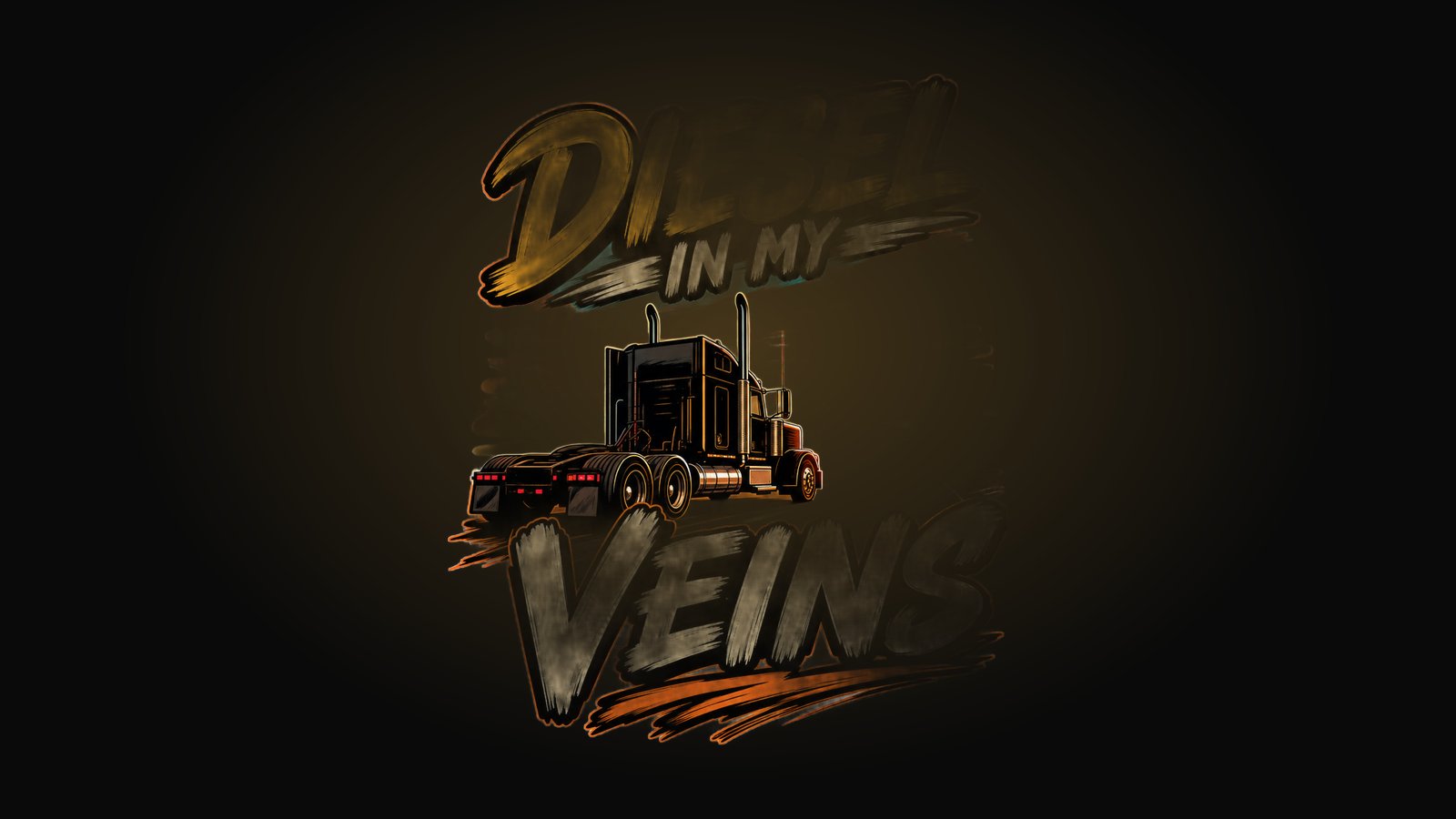 Funny truck driver shirt design with a semi truck driving into a sunset and a bold saying
