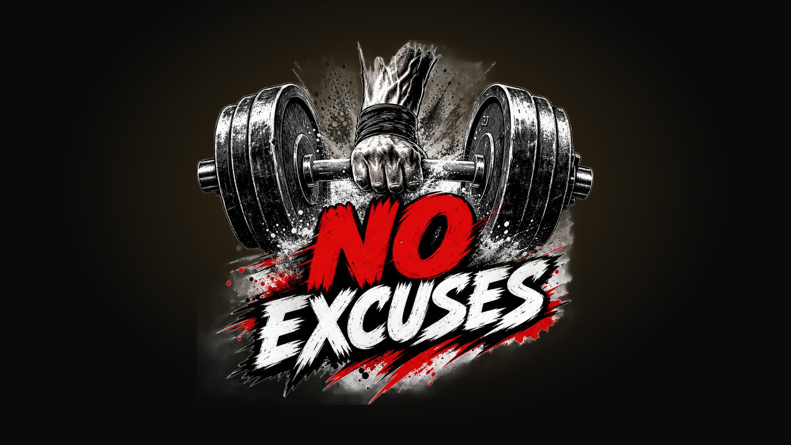 Custom gym motivation hoodie design with barbell graphic and bold lettering