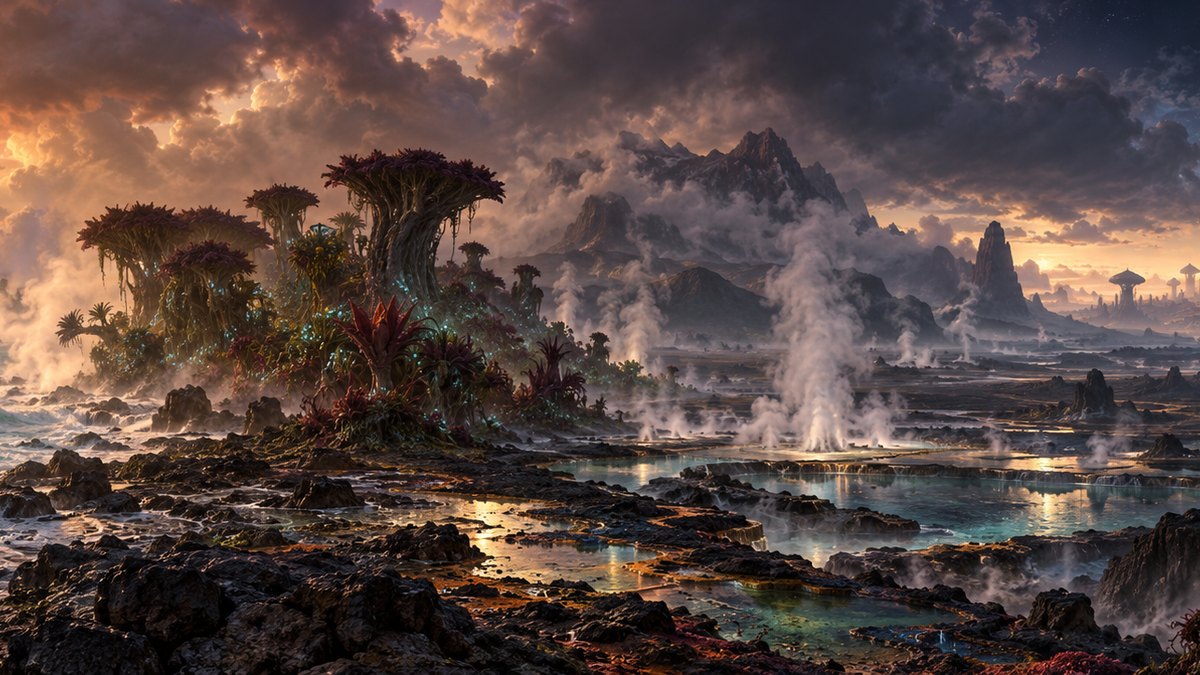 Painted panorama from the GoatNut video: Is Anybody Home On The Goldilocks Planet? (Part 2)