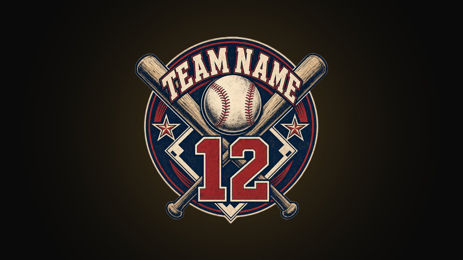 Custom little league team shirt design with a varsity baseball badge and number