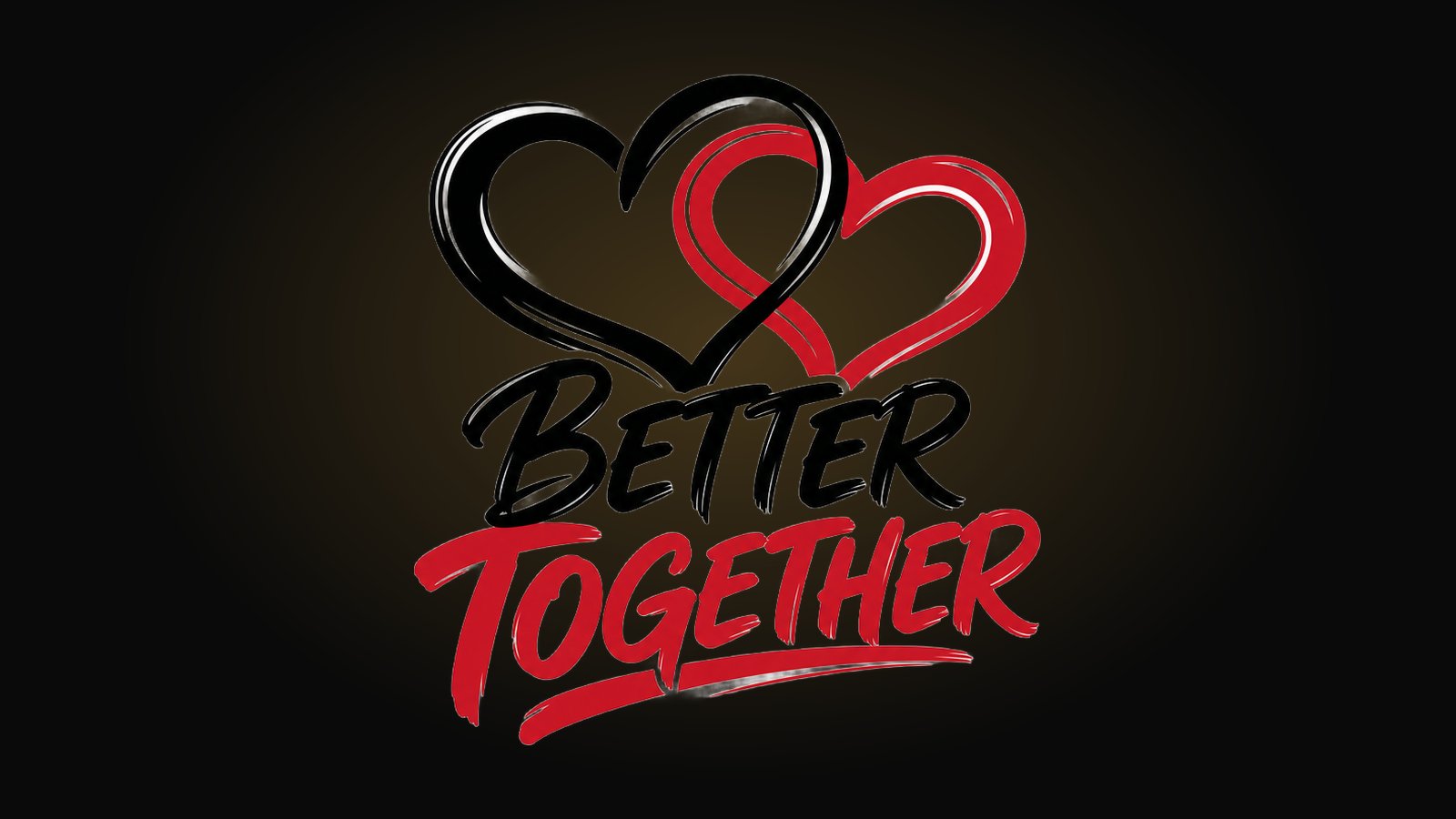 Matching couple hoodie design with intertwined hearts and bold lettering