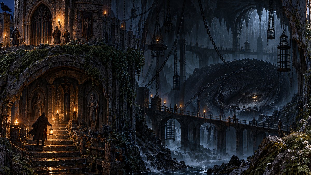 Painted panorama from the GoatNut video: The Eye Was The Size Of A Door. Part 2