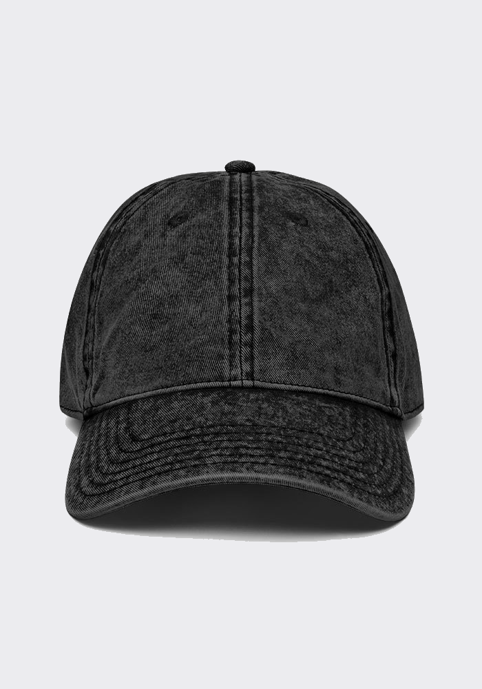 Vintage Cap — Black Vintage Cap in Black — customize it with your own design at DreamToMerch
