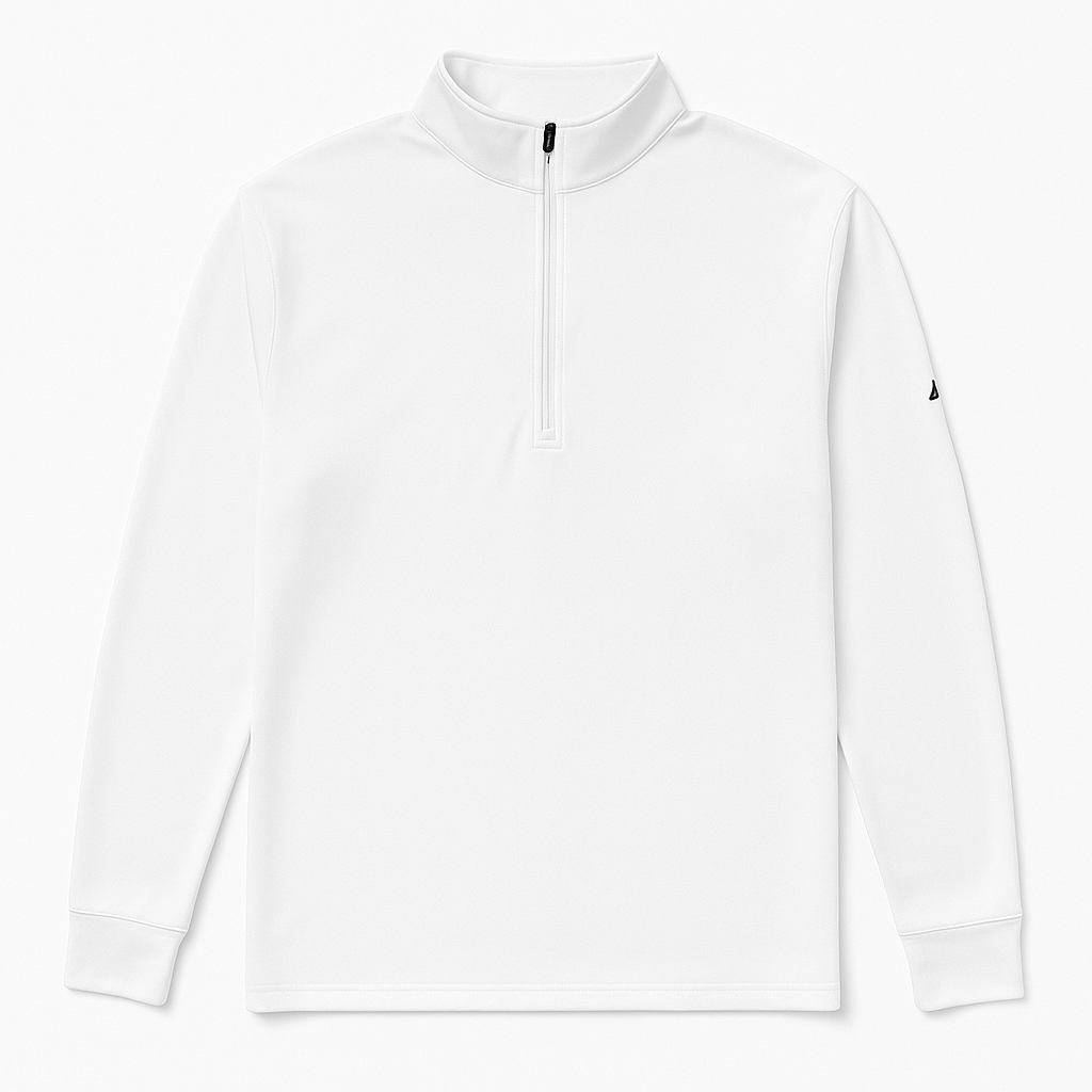 Adidas Quarter-Zip — White Adidas Quarter-Zip in White — customize it with your own design at DreamToMerch
