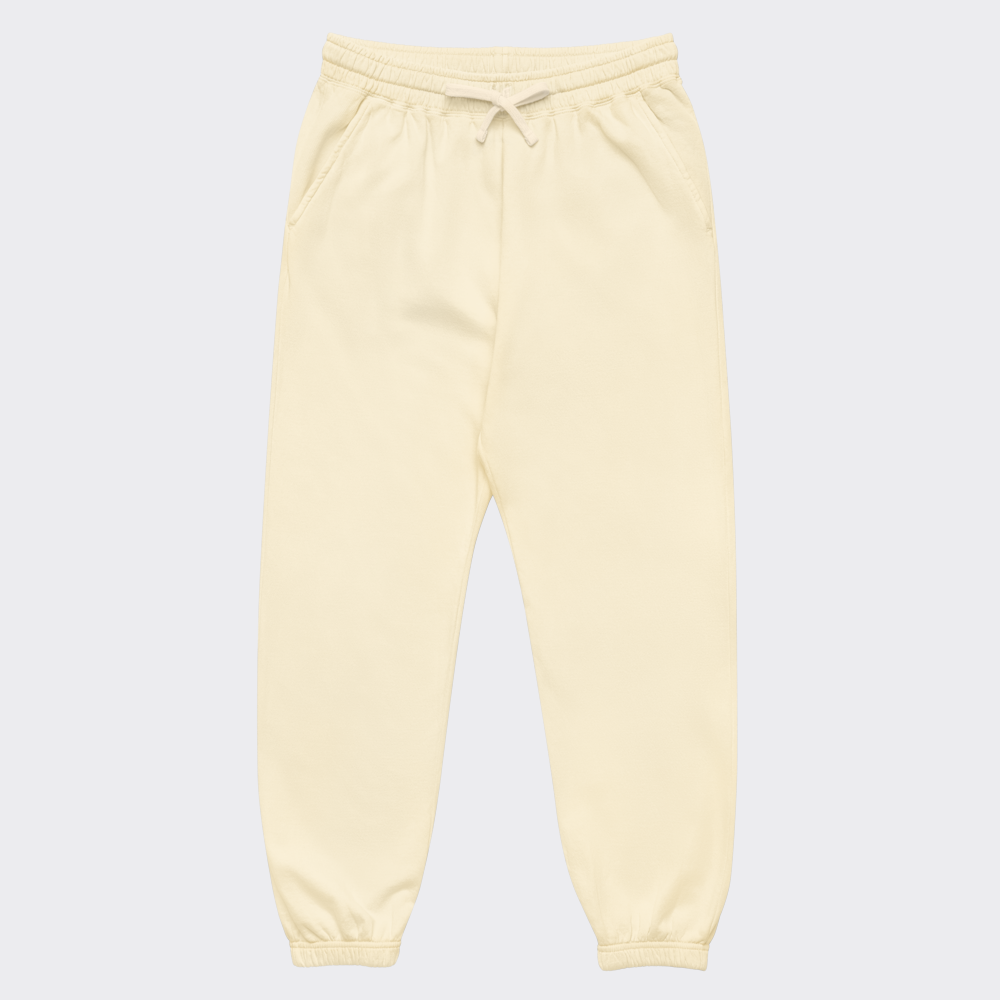 Garment-Dyed Sweatpants — Ivory Garment-Dyed Sweatpants in Ivory — customize it with your own design at DreamToMerch