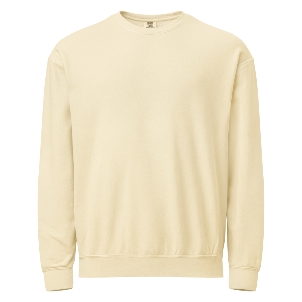 Garment-Dyed Crew — Ivory Garment-Dyed Crew in Ivory — customize it with your own design at DreamToMerch